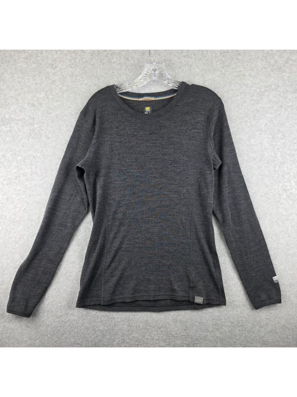 MERIWOOL Shirt Mens L Gray Long Sleeve Thermal Base Layer 250g Moisture
